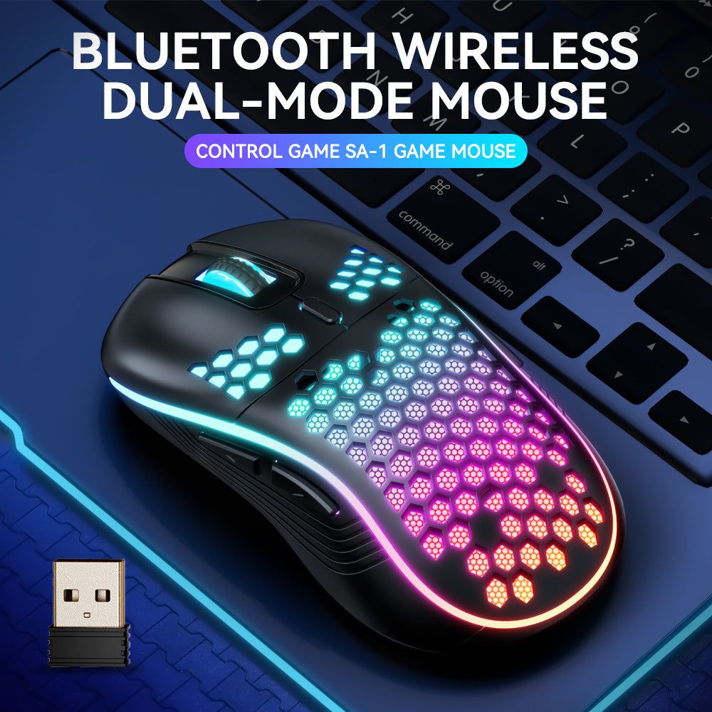 Wireless RGB gaming mouse with customizable lighting and high-DPI precision sensor - KenShu Gaming.”