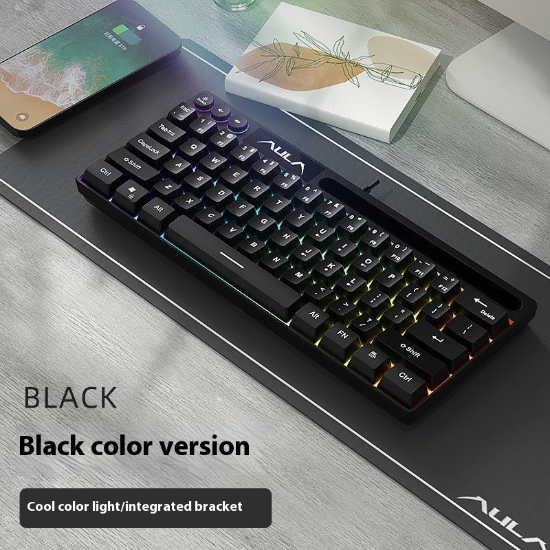 F3061 61keys Wired RGB Gaming Keyboard Membrane Keyboar