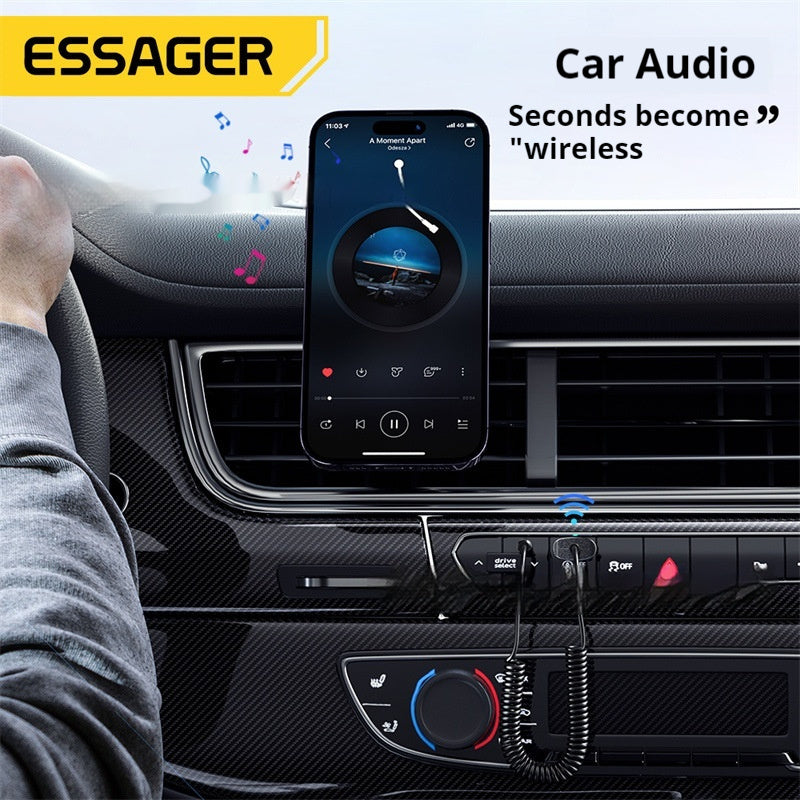 Bluetooth 50 Audio Receiver 35mm Car Wireless Stereo Transmitter Adapter