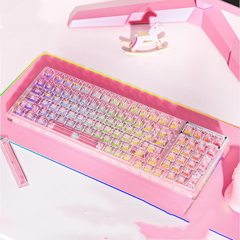 Wireless Bluetooth Mechanical Keyboard Tri-mode Game Hot-swappable