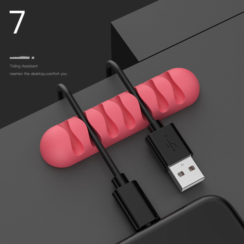 Smart Cable Holder Silicone Flexible Cable Winder Wire Organizer Holder Cord Management Clip For USB Earphone Network Cable