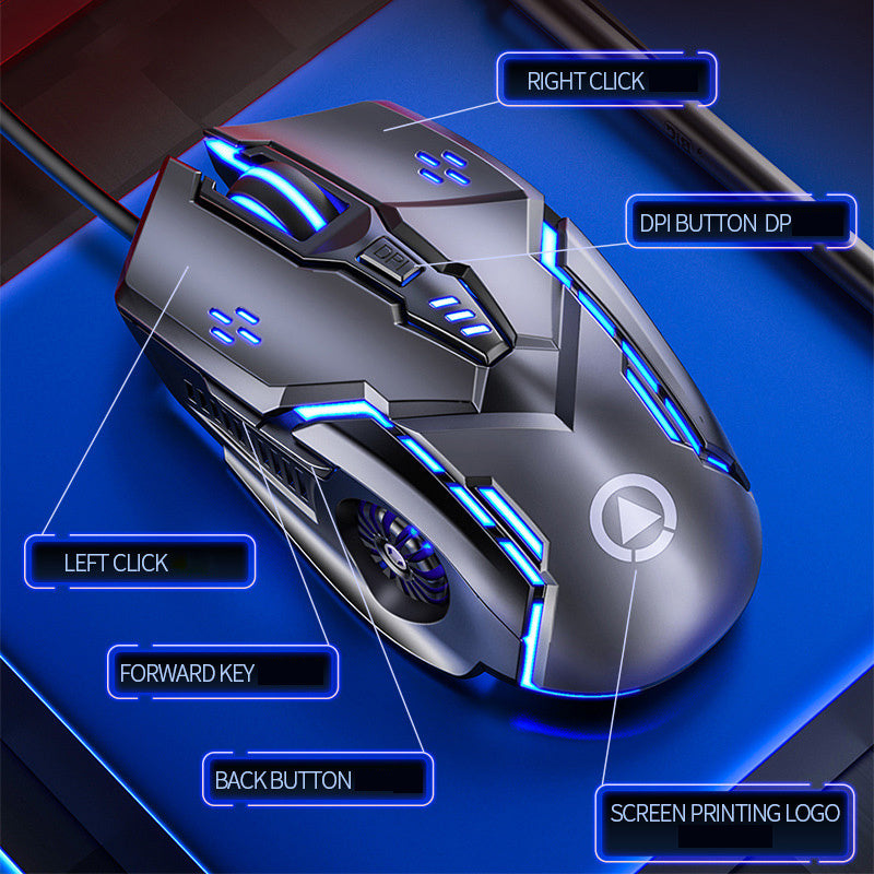 G5 Wired RGB Gaming Mouse - 3200 DPI, 6 Buttons, Silent Click, Colorful Backlight.