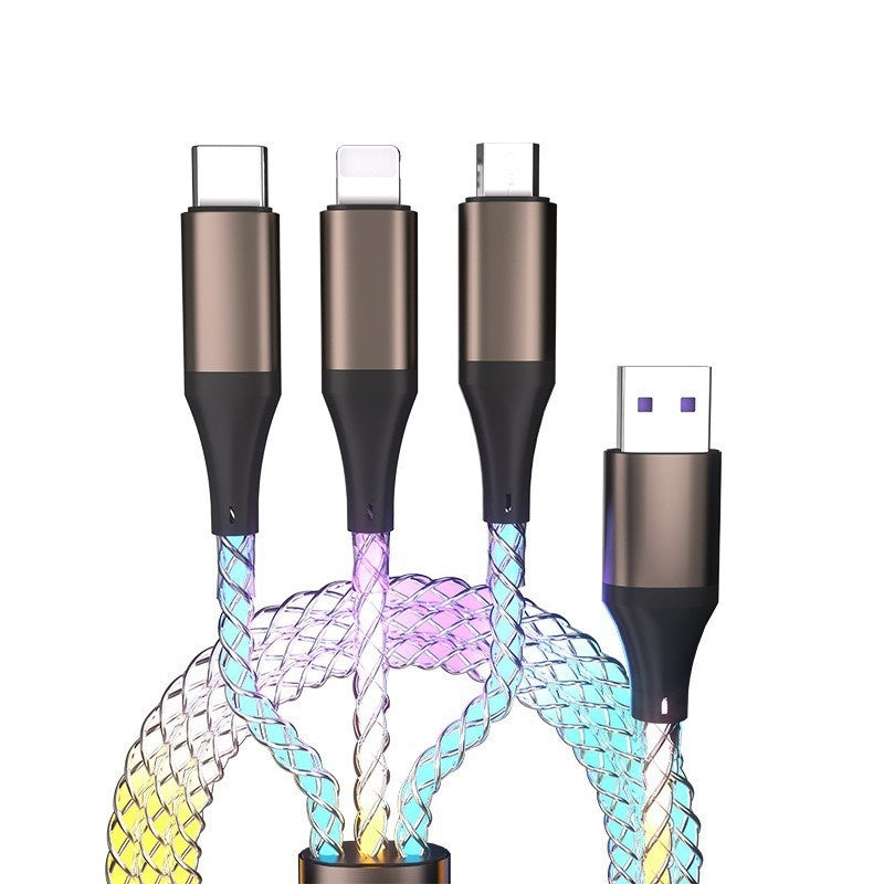 One-to-three Luminous Fast Charging RGB Data Cable