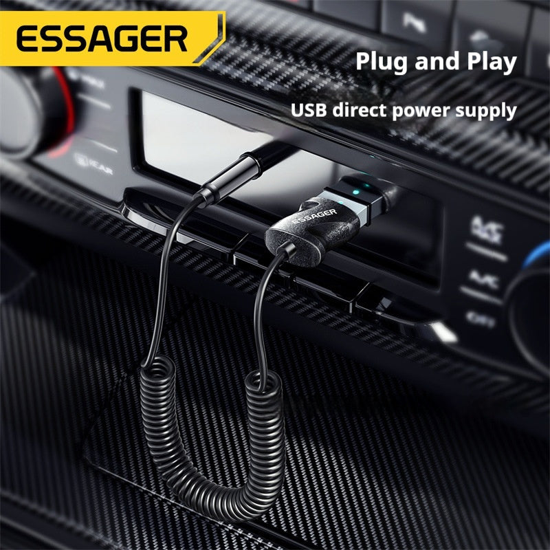 Bluetooth 50 Audio Receiver 35mm Car Wireless Stereo Transmitter Adapter