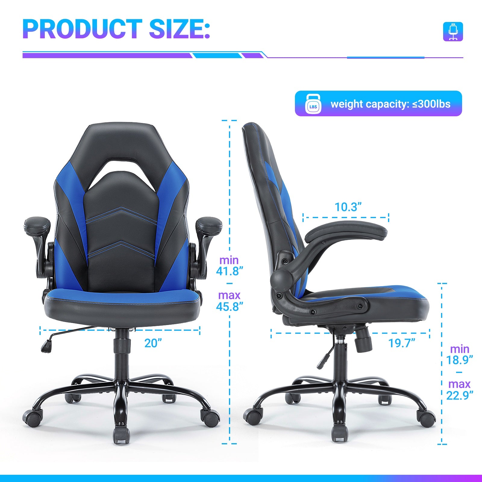 Ergonomic PU Leather Office Chair with Lumbar Support