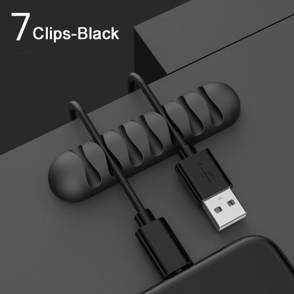 Smart Cable Holder Silicone Flexible Cable Winder Wire Organizer Holder Cord Management Clip For USB Earphone Network Cable