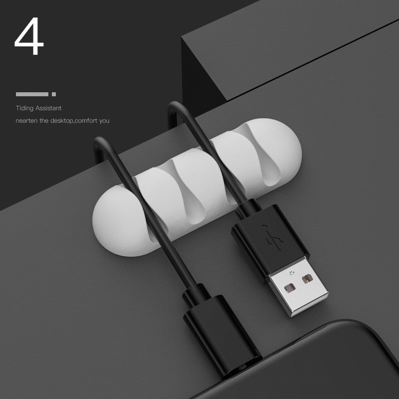 Smart Cable Holder Silicone Flexible Cable Winder Wire Organizer Holder Cord Management Clip For USB Earphone Network Cable