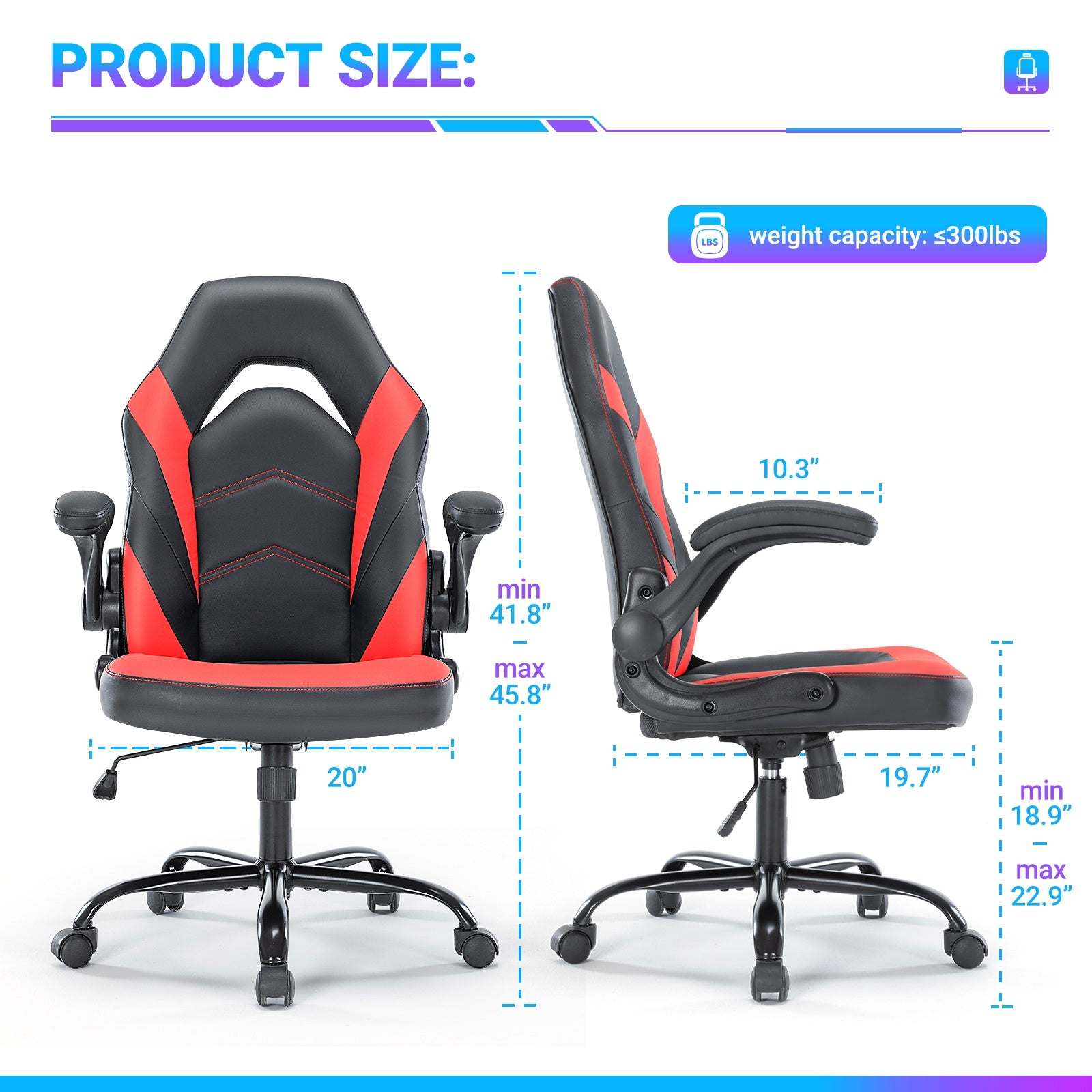 Ergonomic PU Leather Office Chair with Lumbar Support