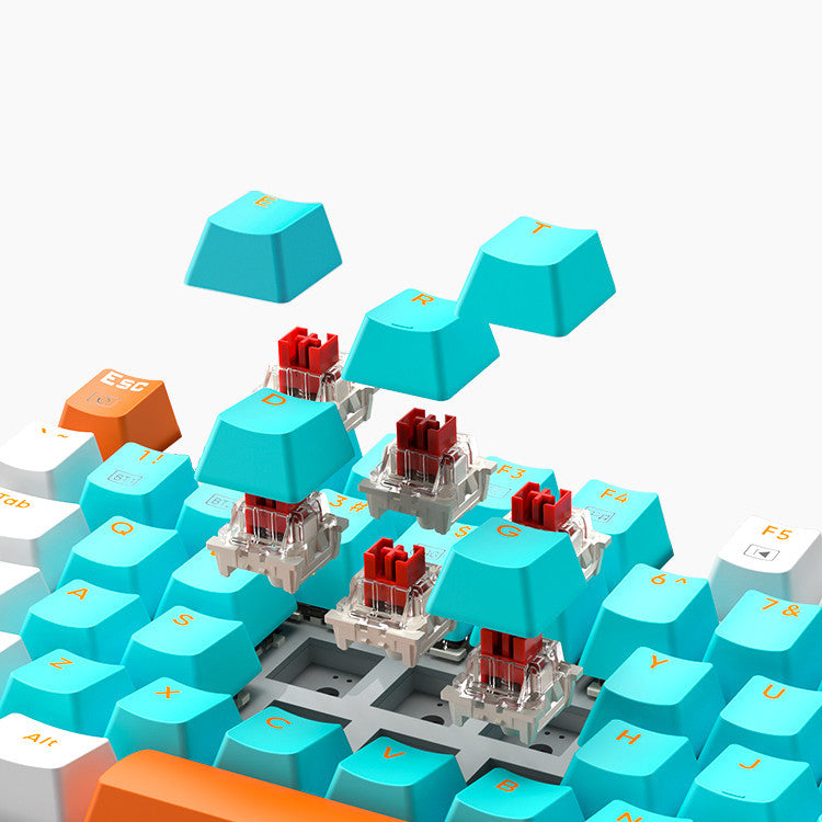 Transparent Three-mode Mechanical Keyboard Hot-swappable Wireless Bluetooth