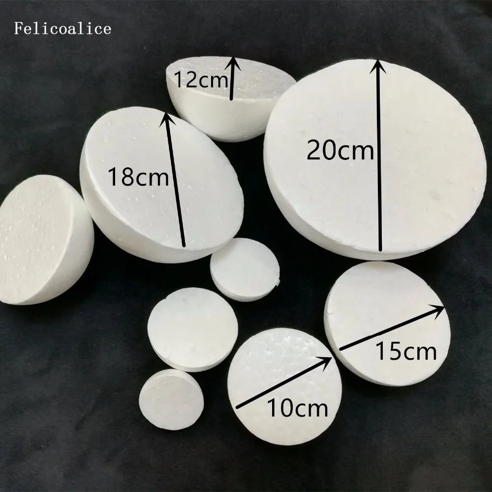 4/5/7/8/9/10/12/15/20/30cm Half Round Solid Polystyrene Styrofoam Foam Balls for DIY Christmas Kids Craft Painted