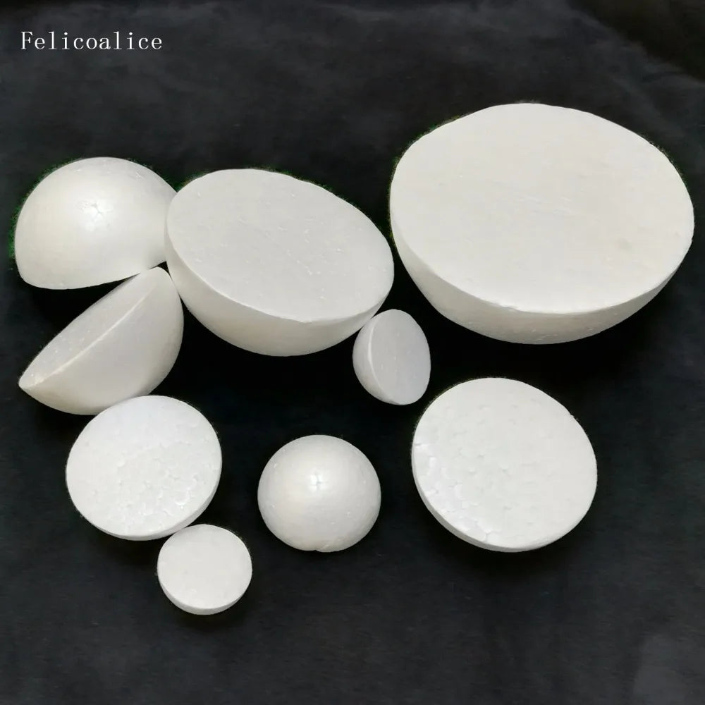 4/5/7/8/9/10/12/15/20/30cm Half Round Solid Polystyrene Styrofoam Foam Balls for DIY Christmas Kids Craft Painted
