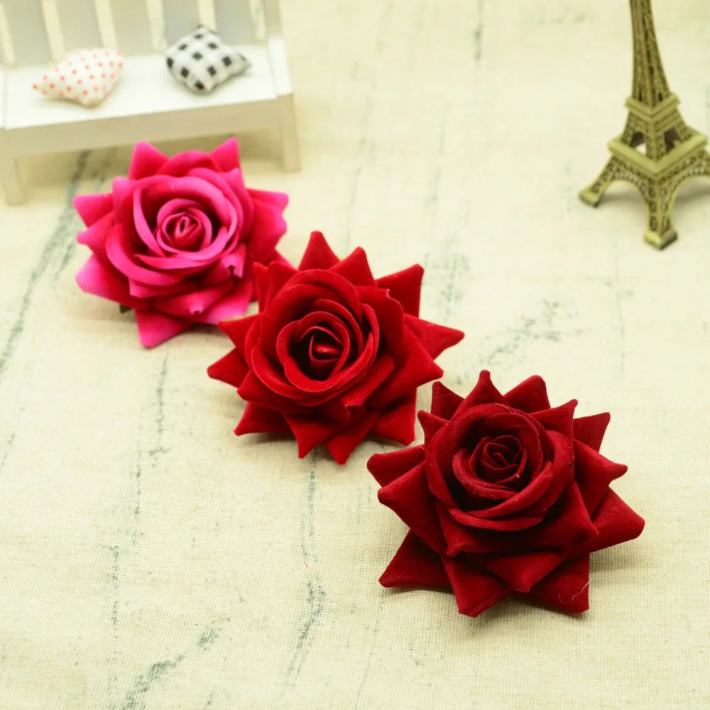 30/100PCS High Quality Artificial Flowers Festival Car Home Decoration Wedding Bridal Accessories DIY Art Wreath Gift Silk Roses