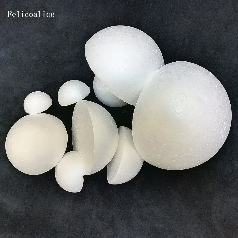 4/5/7/8/9/10/12/15/20/30cm Half Round Solid Polystyrene Styrofoam Foam Balls for DIY Christmas Kids Craft Painted