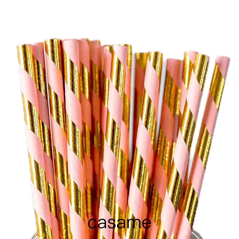 25 pcs lridescent Straws carnaval Party Wedding Decoration Kids Birthday Baby Shower Christmas Supplies party
