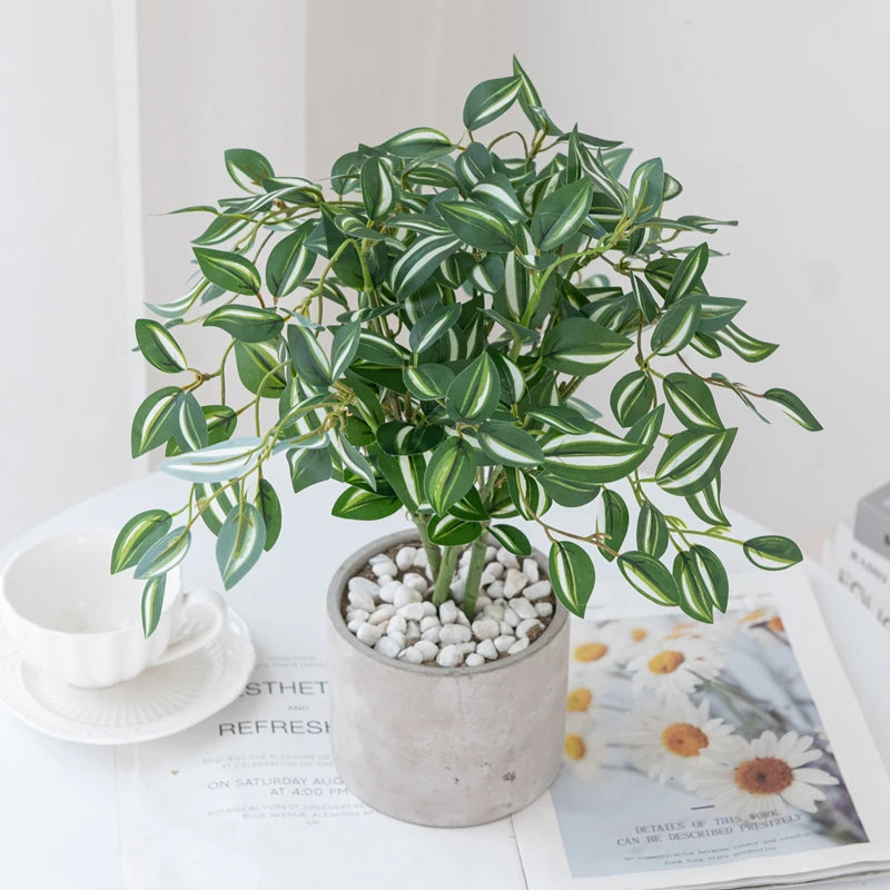 Artificial Plants Green Bonsai for Home christmas Decoration Craft Wedding accessories Indoor outdoor decoration Fake Flowers