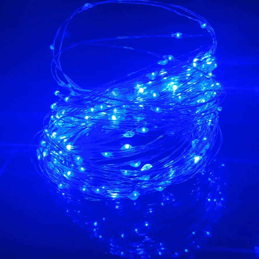 5M 10M 20M LED Outdoor Light String Fairy Garland USB Copper Wire Lights 8 Mode For Christmas Festoon Party Holiday Lights