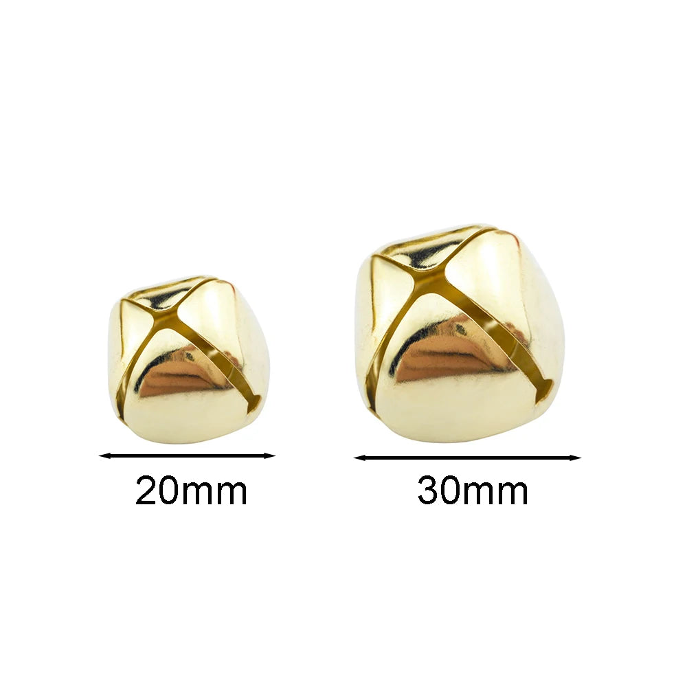 20/30mm Christmas Jingle Bells,Gold Cross Bells For Christmas Tree Decoration,DIY Metal Bell Ornaments