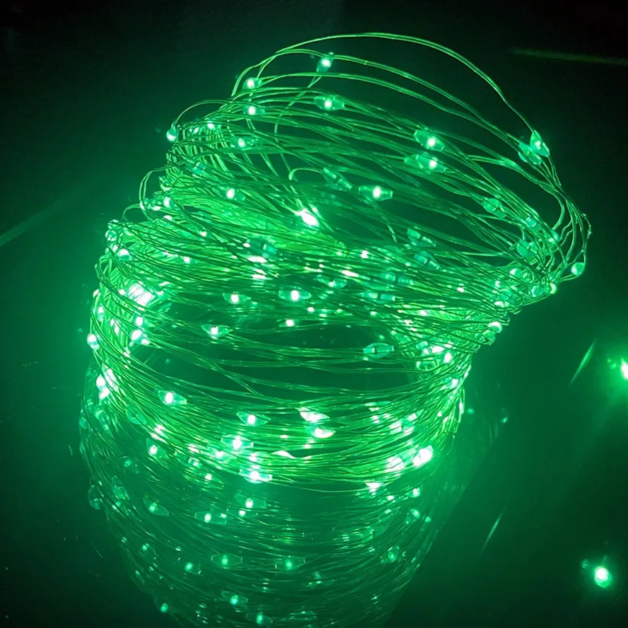 5M 10M 20M LED Outdoor Light String Fairy Garland USB Copper Wire Lights 8 Mode For Christmas Festoon Party Holiday Lights