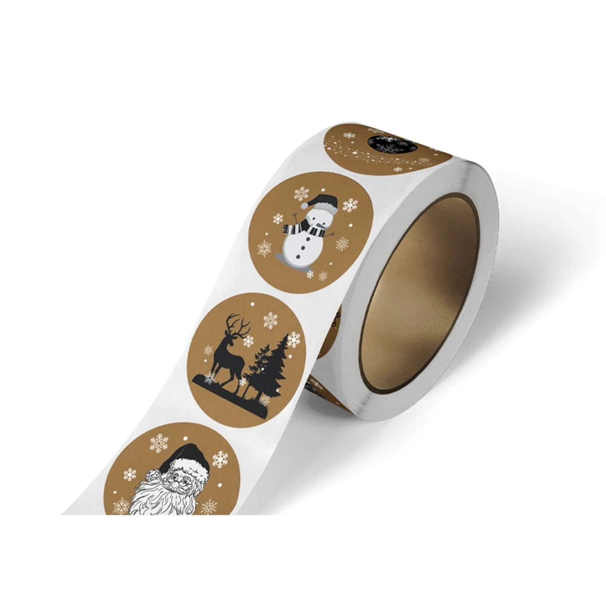 100-500pcs Kraft paper Christmas stickers New Year Thank you stickers Christmas decoration 2024 for Card Gift Box Package 1inch