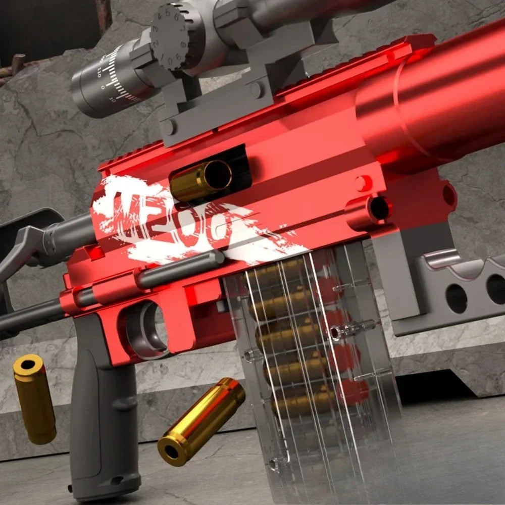 93/130cm M200 Shell Throwing Soft Bullet Toy Gun Manual Loading Sniper Rifle Model Can Fire Toy Gun Christmas Gift for Children