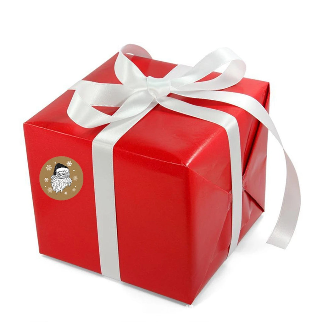 100-500pcs Kraft paper Christmas stickers New Year Thank you stickers Christmas decoration 2024 for Card Gift Box Package 1inch