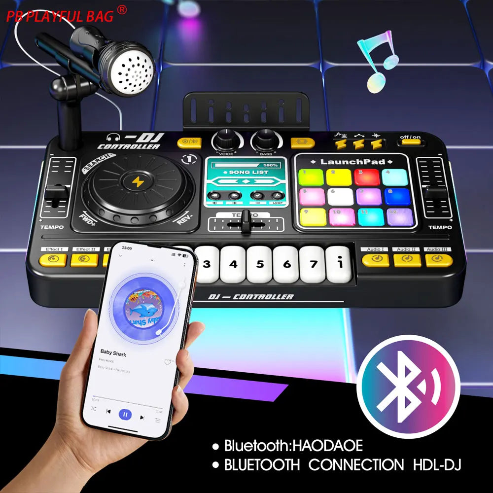 2025 Children Simulation Multifunctional DJ Mixer Controller Electronic Organ DJ Player Music Entertainment Toy Christmas Gifts