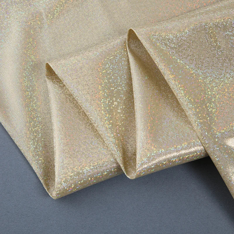 150CM Wide Colorful Symphony Laser Fingerprint Hot Stamping Fabric Clothing fabric Toy Cloth Christmas Bronzing Fabric