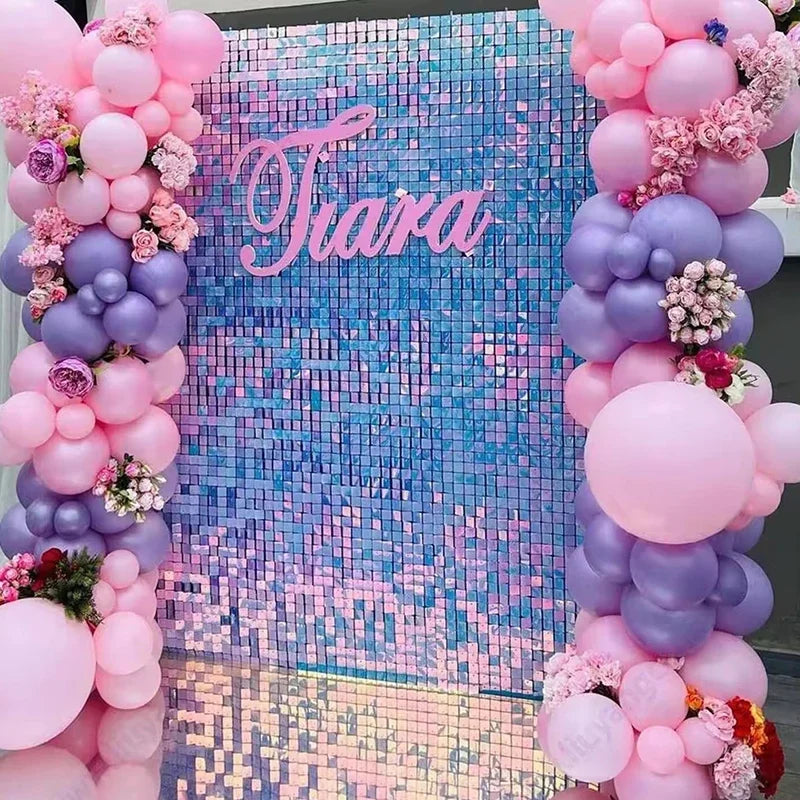 4 Ft * 6 Ft Glitter Sequins Background Wall Panel Gold Square Transparent Snap Panel Wedding Birthday Christmas Party Decoration