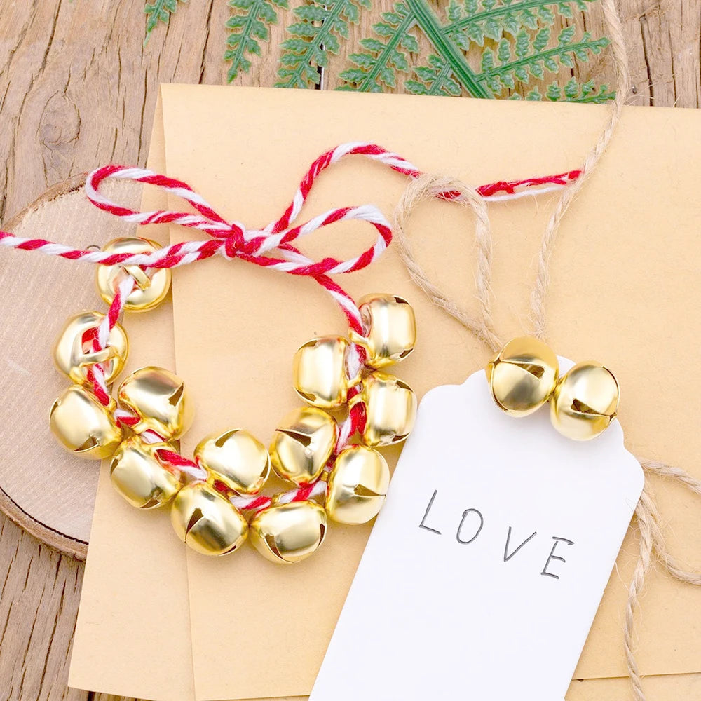 20/30mm Christmas Jingle Bells,Gold Cross Bells For Christmas Tree Decoration,DIY Metal Bell Ornaments