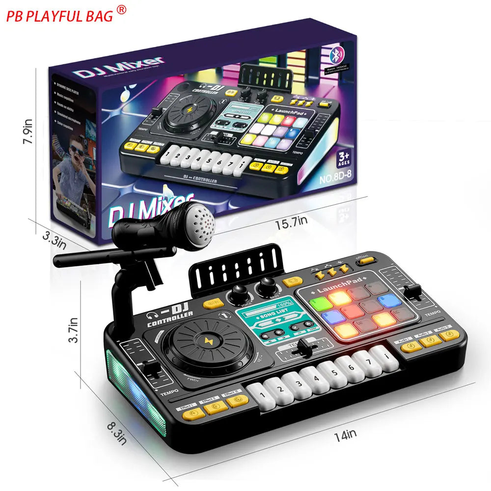 2025 Children Simulation Multifunctional DJ Mixer Controller Electronic Organ DJ Player Music Entertainment Toy Christmas Gifts