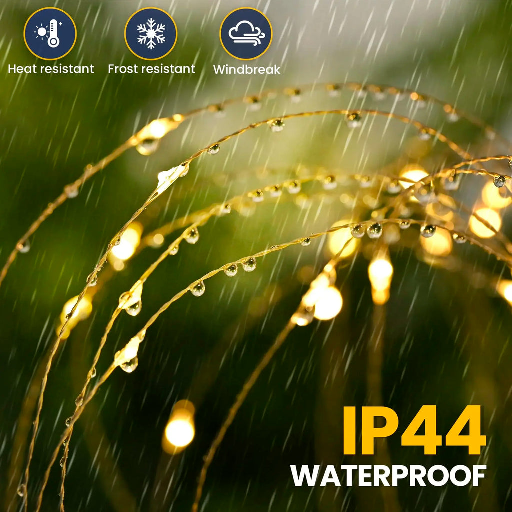 200LED Solar Firework Light Waterproof Outdoor 8 Lighting Modes Fairy String Light Christmas Lawn Lamp Garden Decoration 1~4pcs