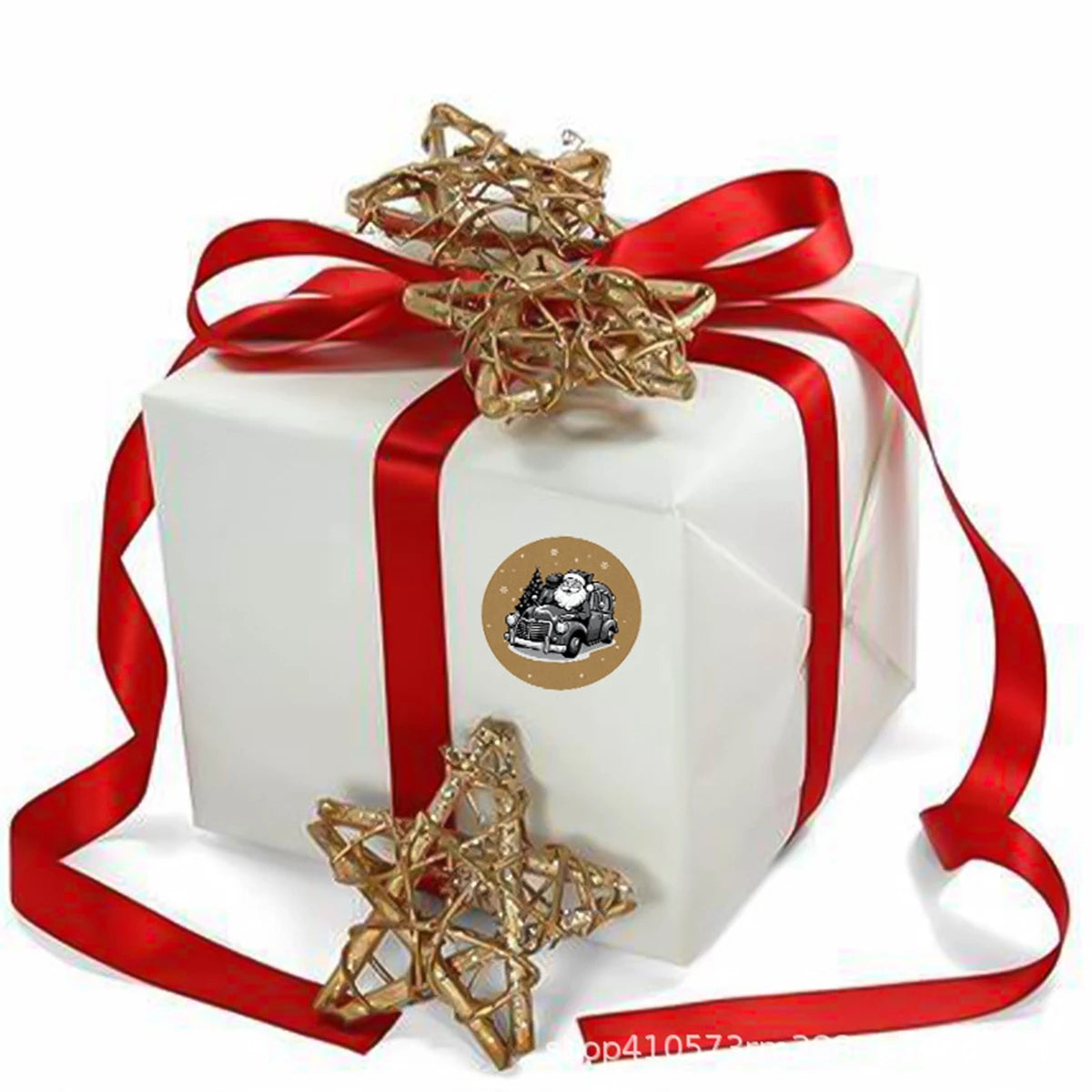 100-500pcs Kraft paper Christmas stickers New Year Thank you stickers Christmas decoration 2024 for Card Gift Box Package 1inch