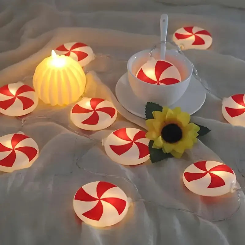 6m 40 LEDS Festive Candy Cane Spiral Light String Christmas Holiday Decoration LED Spooky Specter Fairy Lights Party Wedding 831