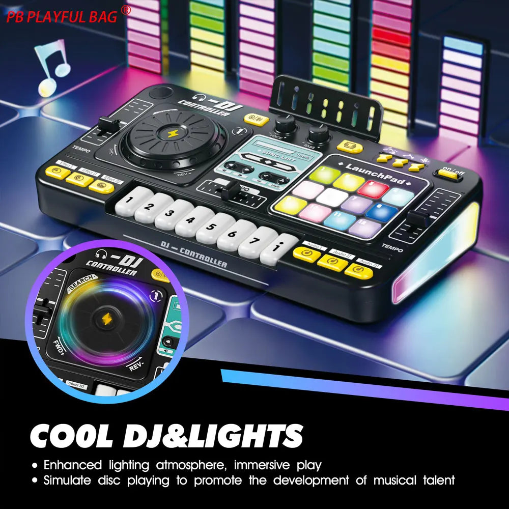 2025 Children Simulation Multifunctional DJ Mixer Controller Electronic Organ DJ Player Music Entertainment Toy Christmas Gifts