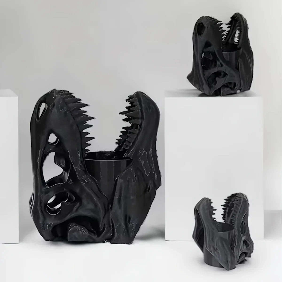 1pc Dinosaur skull pen holder, 3D printed, lightweight and portable, unique desktop organizer, suitable for Halloween, Christmas