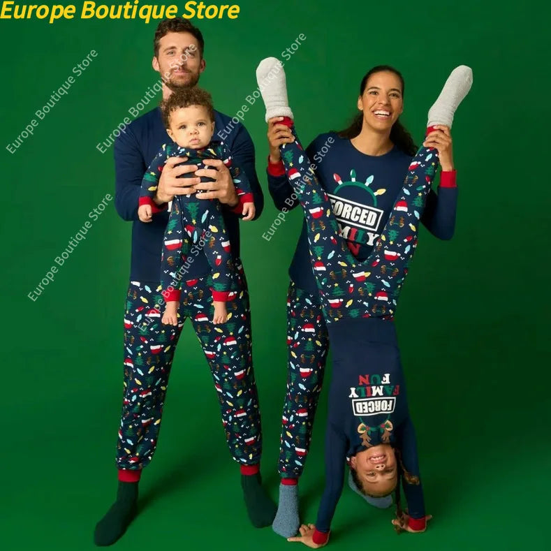 New Year's Costumes Family Matching Outfits Christmas Pajamas Mother Father Kids Clothing Set Baby Romper Xmas Family Look Pjs