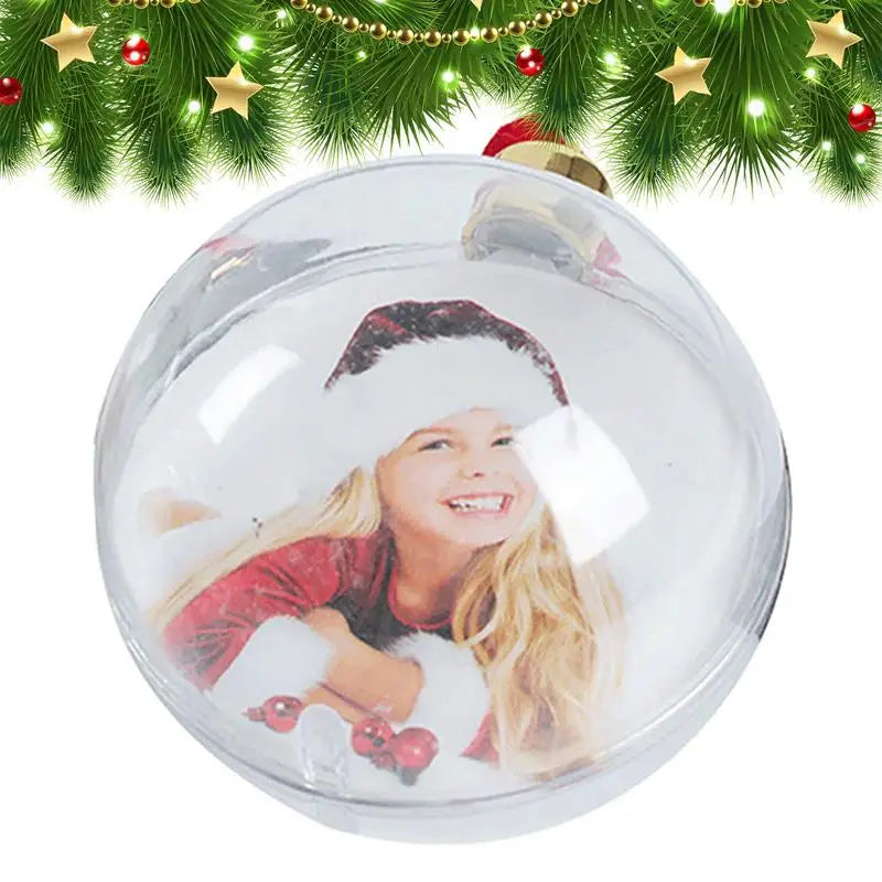Christmas Tree Photo Frames Ball Pendant Creative Fillable Transparent Photo Decoration DIY Festive Atmosphere Hanging Ornaments