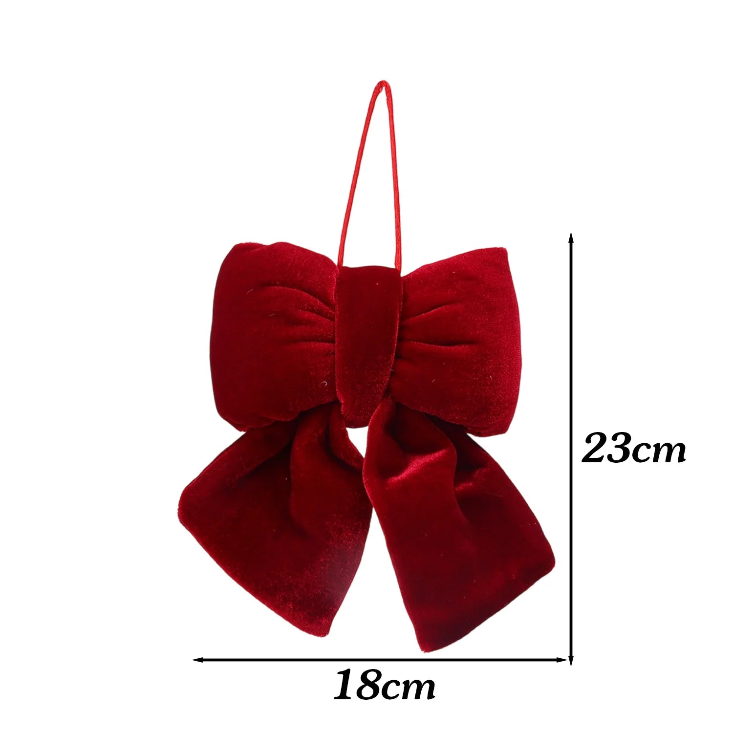1-3Pcs Multiple sizes Red Velvet Bow Knot DIY Christmas Trees Hanging Ornaments Pendant Festival Party Decoration Bow Baubles