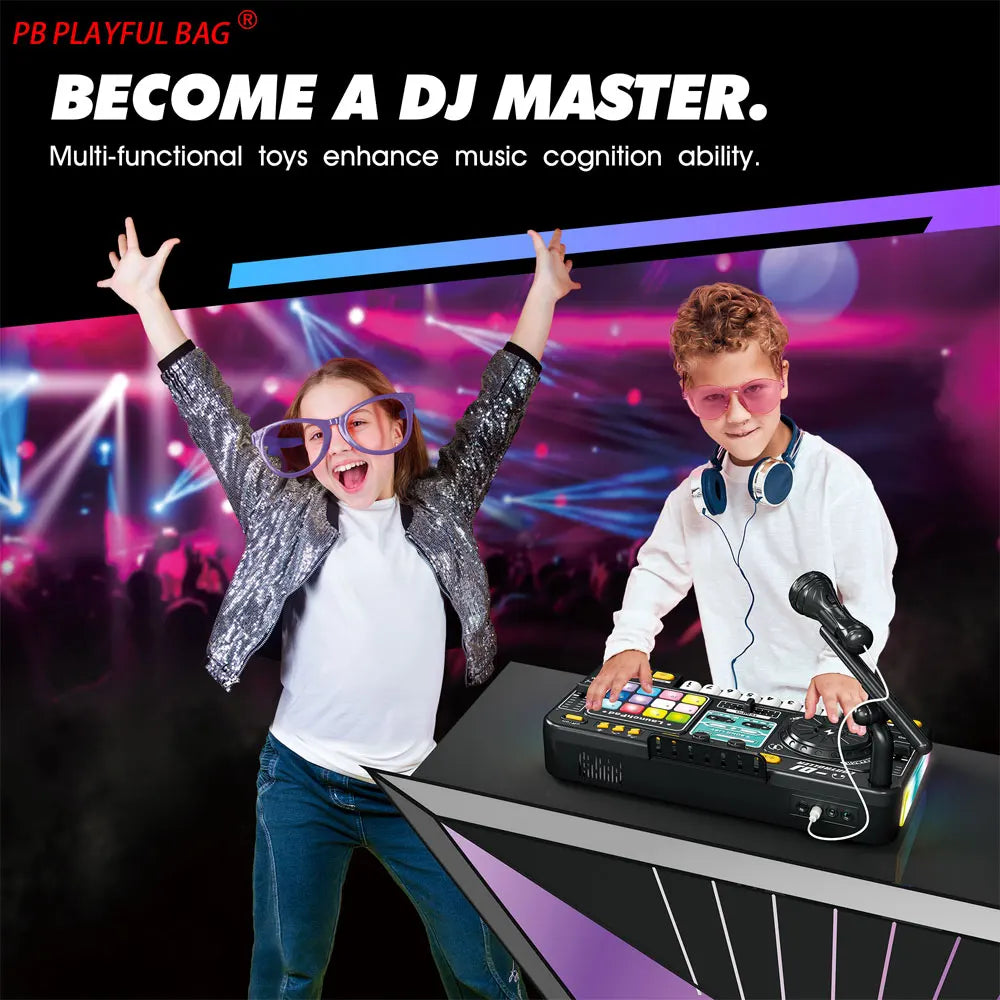 2025 Children Simulation Multifunctional DJ Mixer Controller Electronic Organ DJ Player Music Entertainment Toy Christmas Gifts