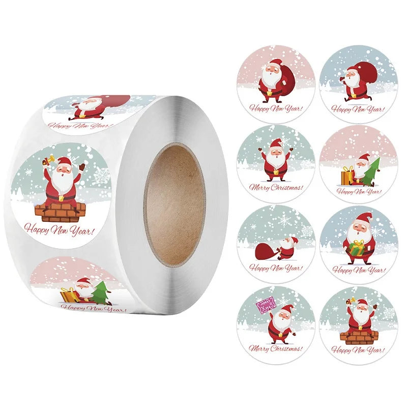 100-500PCS Christmas Theme Seal Labels Stickers Merry Christmas Stickers For DIY Gift Baking Package Envelope Stationery Decor