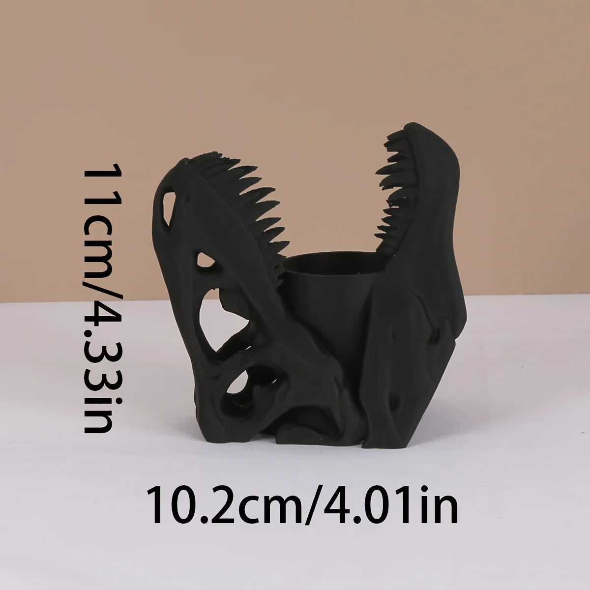 1pc Dinosaur skull pen holder, 3D printed, lightweight and portable, unique desktop organizer, suitable for Halloween, Christmas