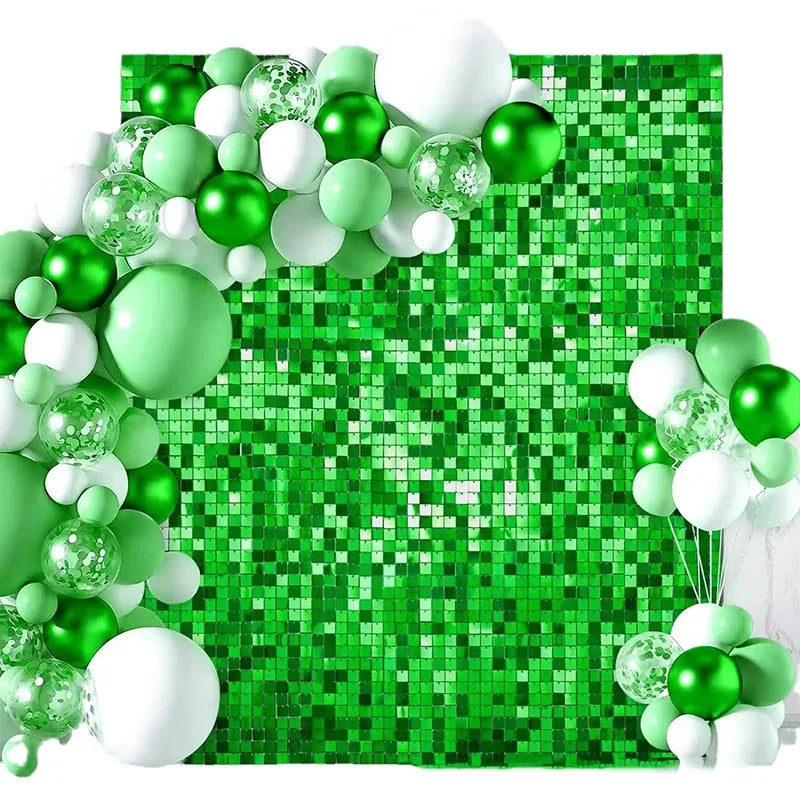 4 Ft * 6 Ft Glitter Sequins Background Wall Panel Gold Square Transparent Snap Panel Wedding Birthday Christmas Party Decoration