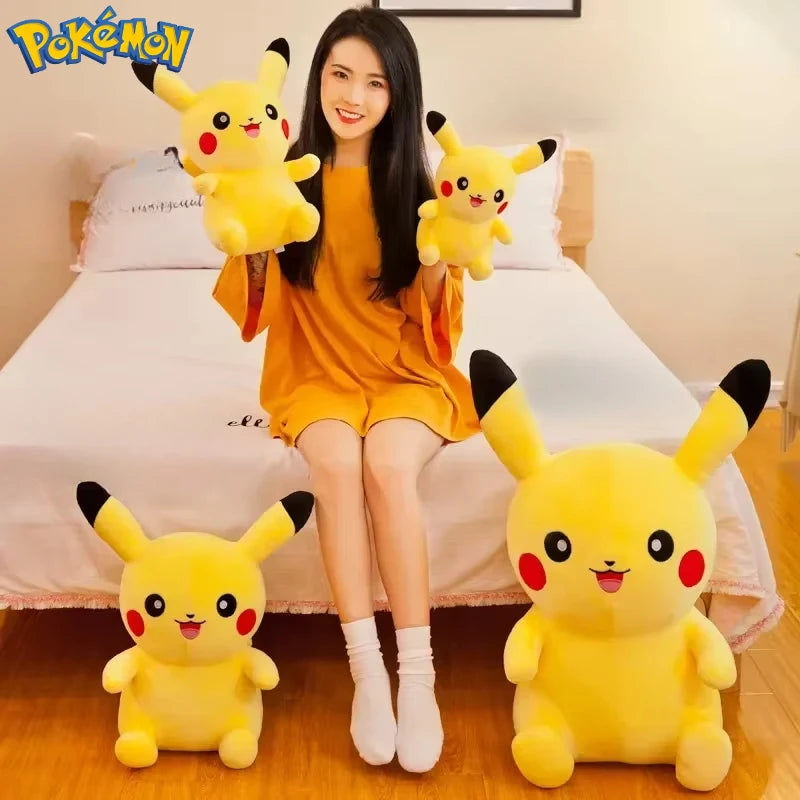 25/30/40/70CM Big Size Pokemon Pikachu Plush Cartoon Animal Stuffed Toys Kawaii Ornament Cushion Plushies Children Toy Gift
