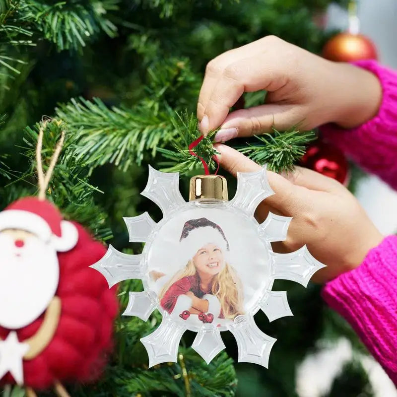 Christmas Tree Photo Frames Ball Pendant Creative Fillable Transparent Photo Decoration DIY Festive Atmosphere Hanging Ornaments