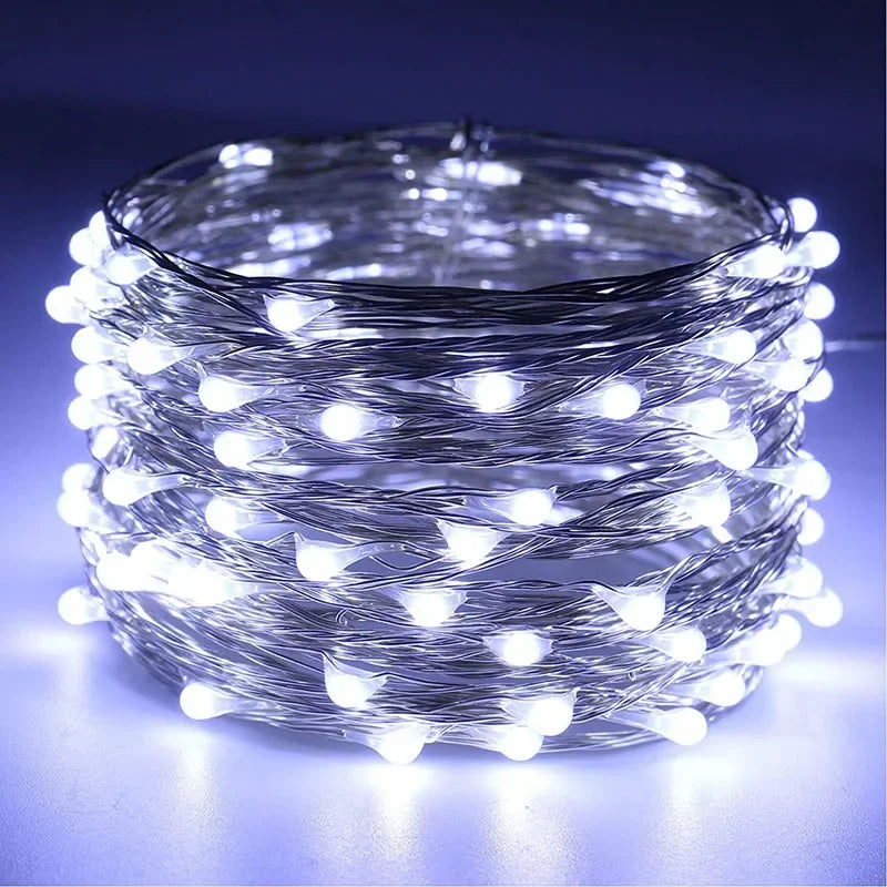 Battery Powered LED Lighting Strings Colorful Warm White Copper Wire Fairy String Lights for Christmas Wedding Party Home Decor