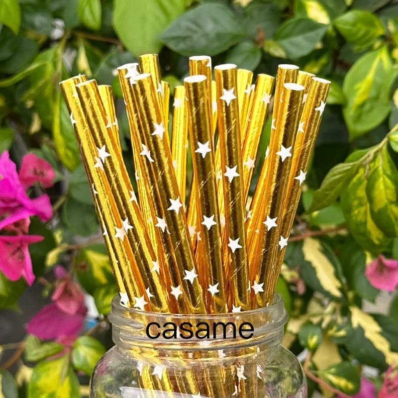 25 pcs lridescent Straws carnaval Party Wedding Decoration Kids Birthday Baby Shower Christmas Supplies party