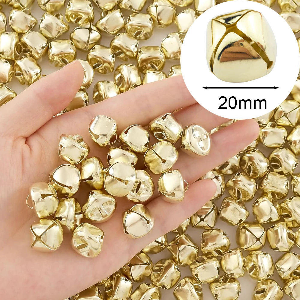 20/30mm Christmas Jingle Bells,Gold Cross Bells For Christmas Tree Decoration,DIY Metal Bell Ornaments