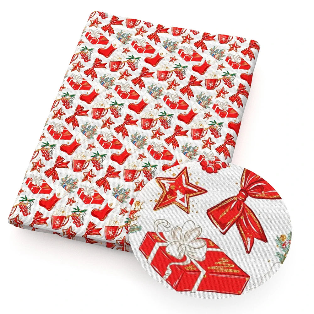50*45cm/50*145cm Red Christmas Series 100% Pure/ Polyester Cotton Material Patchwork Sewing Fabrics Quilt Needlework DIY Cloth