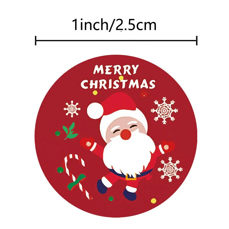 100-500PCS Christmas Theme Seal Labels Stickers Merry Christmas Stickers For DIY Gift Baking Package Envelope Stationery Decor