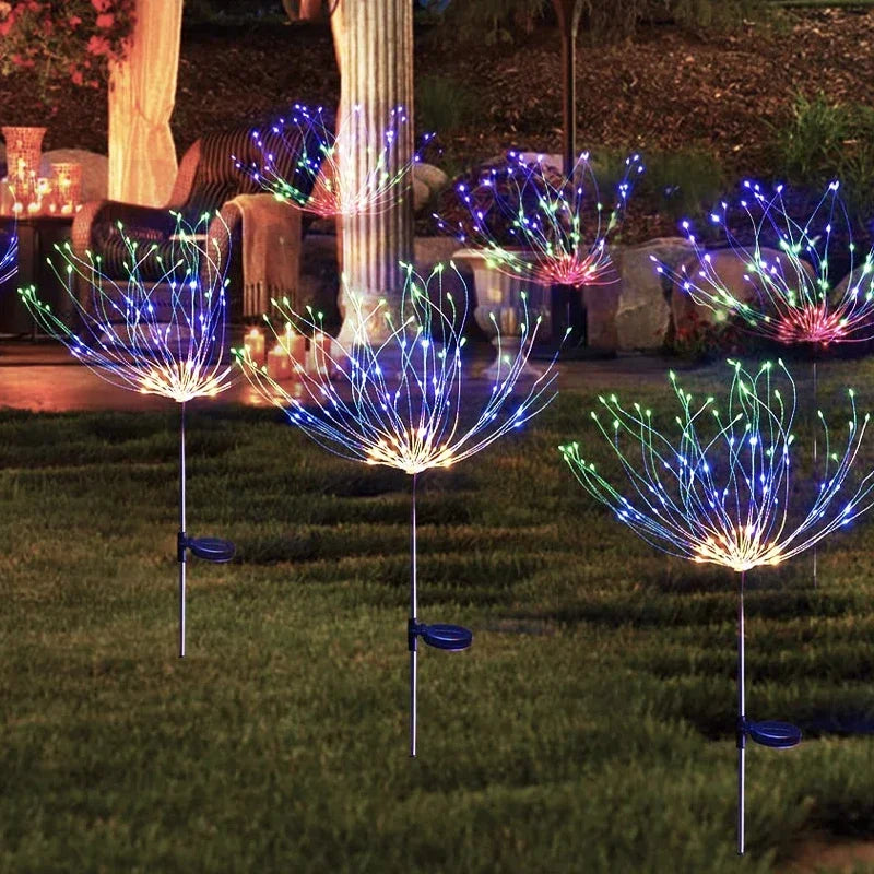 200LED Solar Firework Light Waterproof Outdoor 8 Lighting Modes Fairy String Light Christmas Lawn Lamp Garden Decoration 1~4pcs